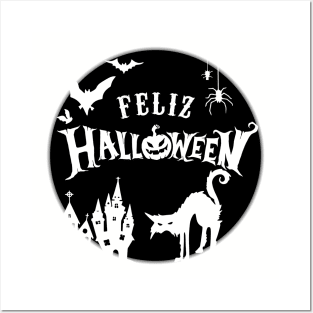 Feliz Halloween - moon design Posters and Art